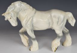 Beswick large action Shire Horse in grey colourway, H22cm
