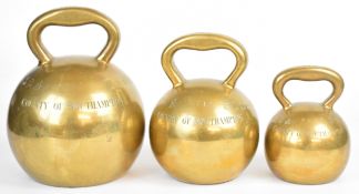 County of Southampton De Grave & Co. Ld. London Edward VII set of three county standard spherical