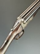 Army & Navy CS Ltd 12 bore side by side shotgun with named and engraved locks, engraved underside,