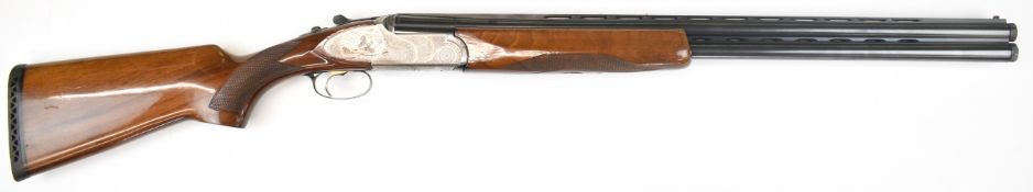 Rizzini 12 bore over and under ejector shotgun with engraved scenes of birds to the sidelock