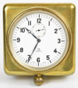 Omega British Royal Navy wall mounted deck clock with subsidiary seconds dial, blued Breguet