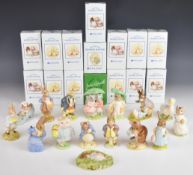 Sixteen Royal Albert Beatrix Potter figures, most boxed, tallest 12cm