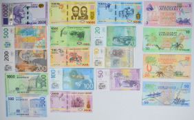 Four very high grade world banknote sets, comprising Cook Islands undated (1992) 3, 10, 20 & 50