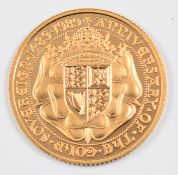 1989 Queen Elizabeth II Royal Mint limited edition (4,705/12,500) proof gold full sovereign, in