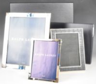 Three Ralph Lauren photograph frames largest 30x25cm, two in original boxes