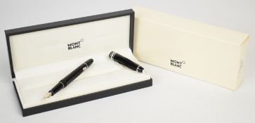 Montblanc Meisterstuck fountain pen with black barrel and cap, steel fittings and 14ct gold 4810