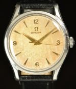 Omega gentleman's wristwatch ref. 617.193 with gold hands, hour markers and Arabic numerals,