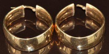 A pair of 9ct gold hoop earrings, 5.4g