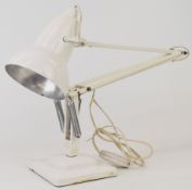 Herbert Terry white Anglepoise lamp with embossed marks to base