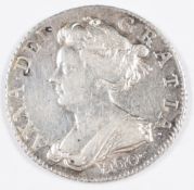 1703 Queen Anne sixpence, VIGO below bust