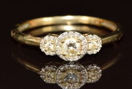 A 9ct gold ring set with diamonds, 1.7g, size U