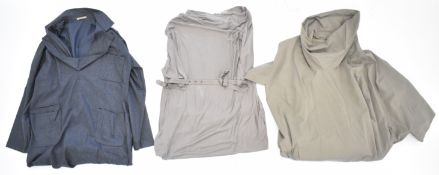 Four pieces of Bottega Veneta comprising wool and cashmere blue dress with pockets, size 42, navy