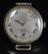 Rolex silver gentleman's wristwatch with blued Breguet hands, black Roman numerals, silver dial