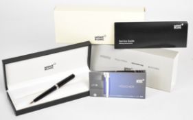 Montblanc Pix ballpoint pen with black barrel and cap and steel fittings, 196905, in original fitted