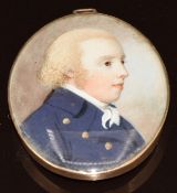 Georgian buckle set with an ivory portrait miniature of Robert McCarty Esq of Carrignavar,