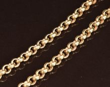 A 9ct gold necklace made up of circular links, 56.4g, 76cm