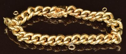 An 18k gold curb link bracelet, 56g, 18.5cm