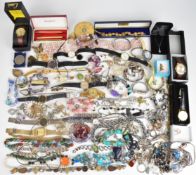 A collection of costume jewellery including silver necklace, five silver pendants, Conway Stewart