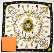 Hermès silk scarf 'Les Clefs', 35 x 35