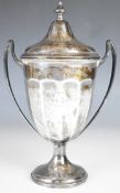 George V hallmarked silver covered twin handled trophy cup, Sheffield 1932, maker Viner's Ltd,