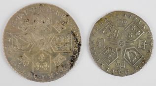 1787 George III shilling and 1787 sixpence