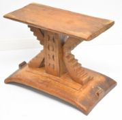 African tribal Ashanti carved wood stool, W54 x D32 x H29cm