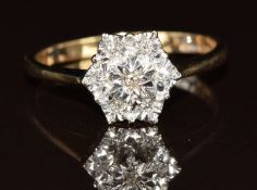 A 9ct gold ring set with diamonds, 2g, size O