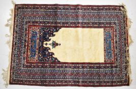 Finely knotted Turkish prayer rug with elim, 180 x 122cm