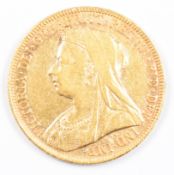 1894 Queen Victoria gold full sovereign with veiled head