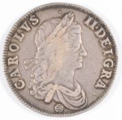 1662 Charles II crown, first bust with rose below
