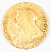 1898 Queen Victoria full gold sovereign with veiled head and Sydney mint mark