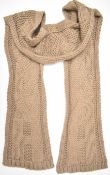 Hermès 100% cashmere cable knit scarf, length 250cm