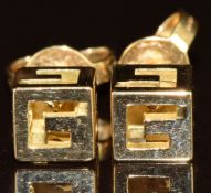 Gucci pair of 18ct gold earrings, in original box, 2g