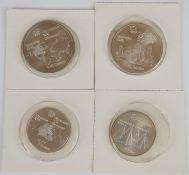Four Canada Montreal 1976 Olympic coins comprising two each of 10 and 5 Dollar, all 92.5% silver,