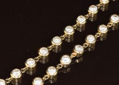 A 9ct gold necklace set with cubic zirconia, 68.3g, 71cm