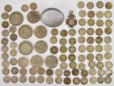William IV and later British silver coinage comprising 165g pre 1920 and 54g pre 1947, together with