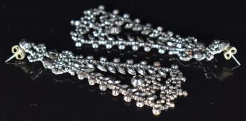 A pair of Victorian cut steel earrings, 6.4cm