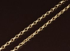A 9ct gold chain made up of oval links, 17.1g, 64cm