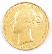 1842 Queen Victoria gold full sovereign with young head and shield reverse