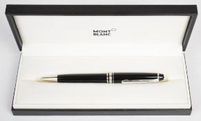 Montblanc Meisterstuck Pix ballpoint pen with black barrel and cap and steel fittings, in original