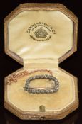 Victorian brooch set with old cut diamonds, in original Carrington & Co box, 3.1g, 2.2cm