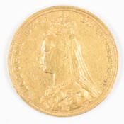 1893 Queen Victoria gold full sovereign with Jubilee head and Sydney mint mark