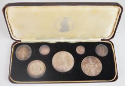 1887 Queen Victoria Jubilee coin set comprising seven coins from crown down to 3d, weight of all