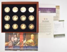 Royal Mint Stuarts and Tudors History of the Monarchy limited edition (0153/20,000) set of 12