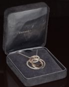 Tiffany and Co silver necklace made up of interlocking circles featuring classic 1837 stamp, in