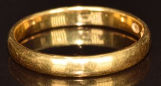 Victorian 22ct gold wedding band / ring, London 1886, 2.7g, size N