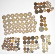 Base metal and silver world coins and tokens including 1936-dated Edward VIII British West Africa