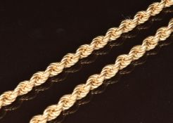 A 9ct gold rope twist necklace, 11.8g, 45cm