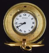 French pendant or pocket watch, the case front and back made from a 1907 one hundred Franc gold coin