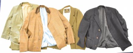 Three gentleman's coats/ over coats including navy blue Gio Genco hand made Italian cashmere, size